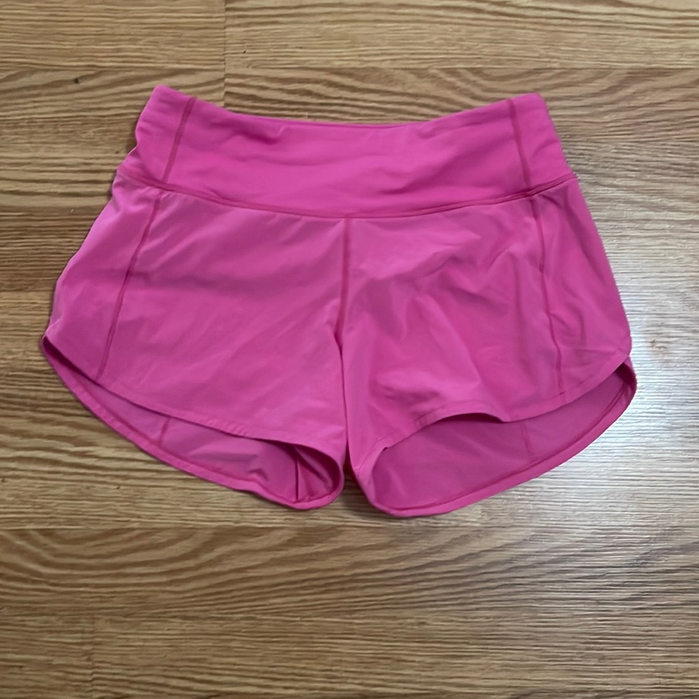 Lululemon speed up shorts mid rise sonic pink